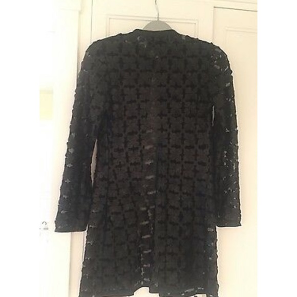 INTRANSIT (Brand) Black Leather Flower "Duster" - Picture 3 of 7